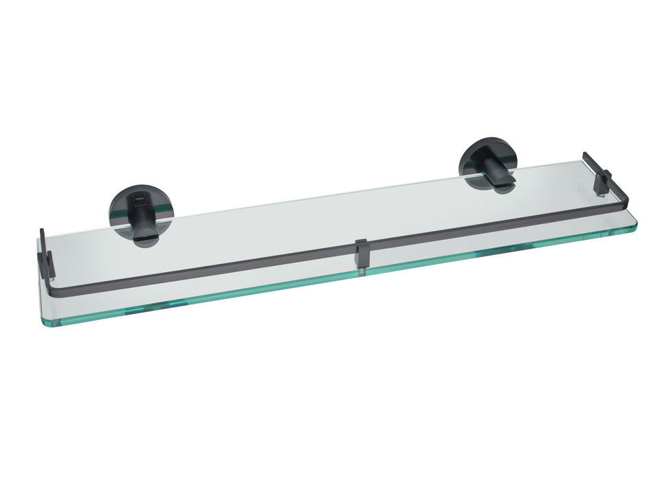 Stiklinė lentynėlė su juodos spalvos rėmeliu