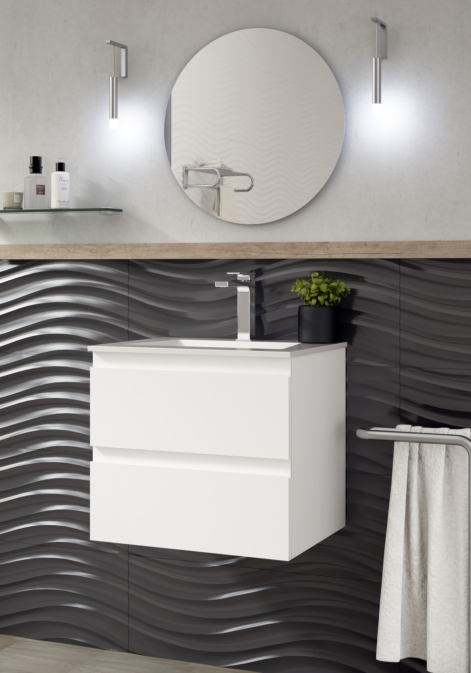 Pakabinama spintelė SOLLER 2D 60, balta