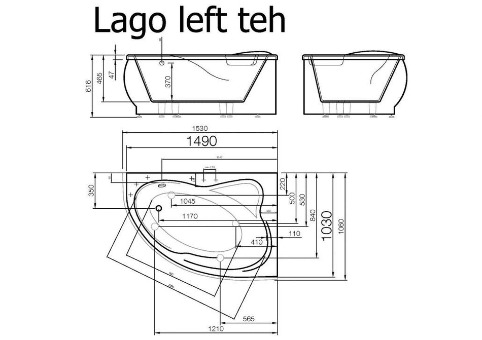 VISPOOL LAGO LEFT vonios fasadinis skydas