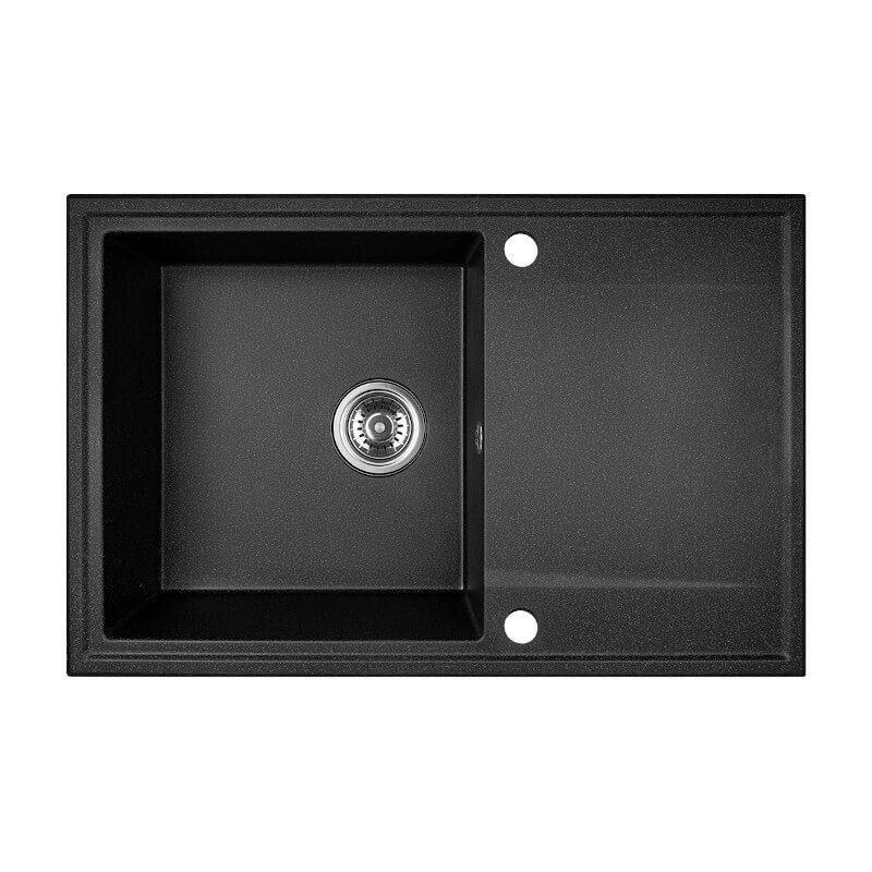 Įleidžiama akmens masės plautuvė HUNTER 1B 1D 44x67 BLACK