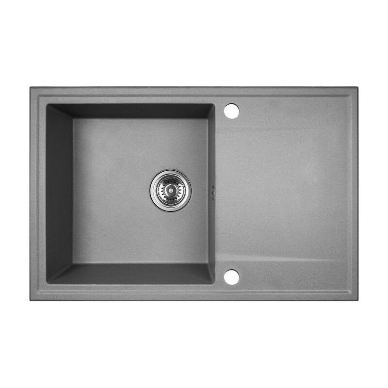 Įleidžiama akmens masės plautuvė HUNTER 1B 1D 44x67 GREY