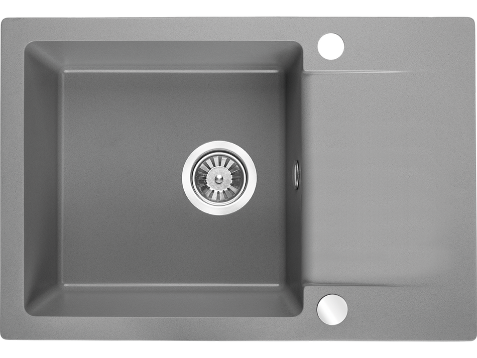 Įleidžiama akmens masės plautuvė  CELEBES 1B 1/2D 44x65 GREY